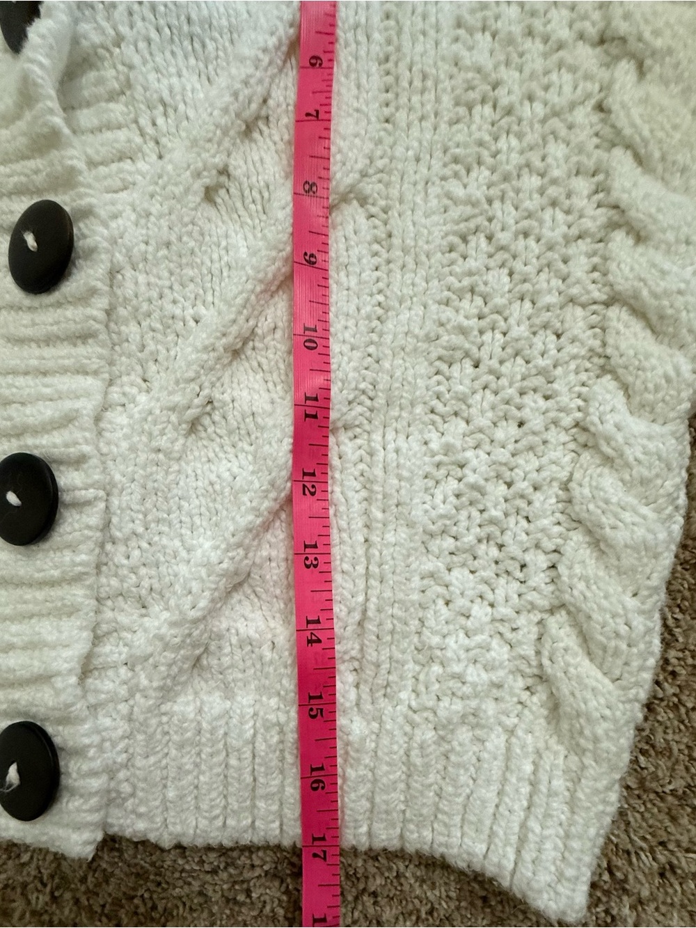 Free People White Cable Knit Cropped Cardigan Sweater XS - Picture 7 of 7